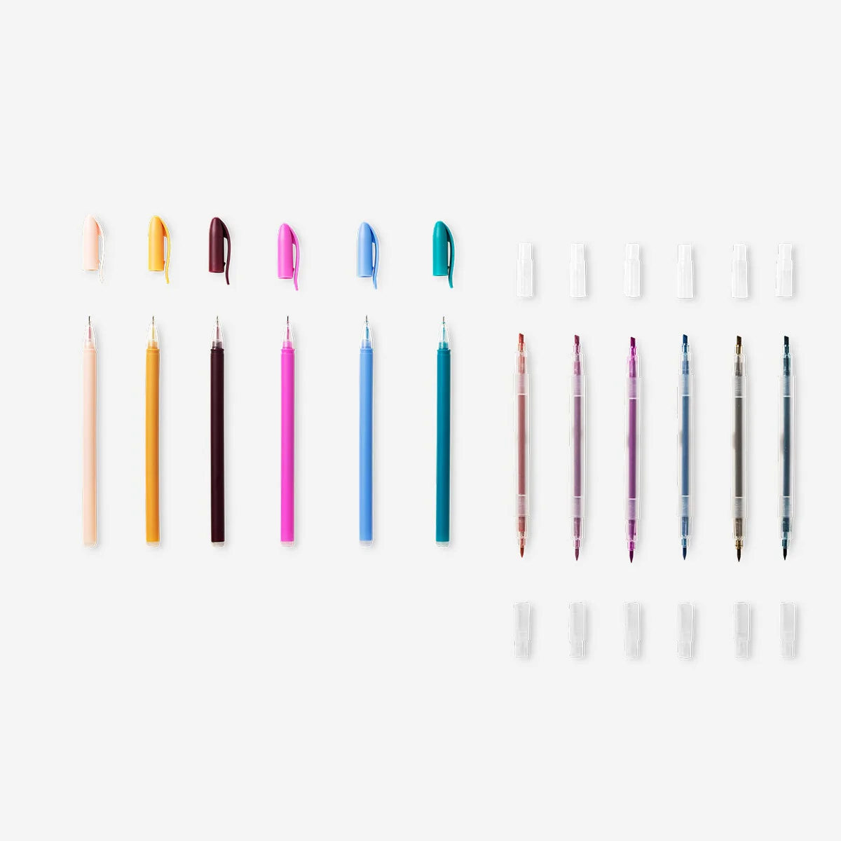 Highlighters with erasable gel ink pens - 12 pcs