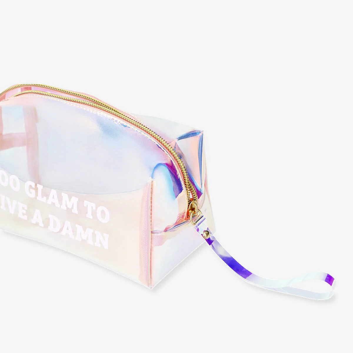 Holographic cosmetic bag with strap - Image 3