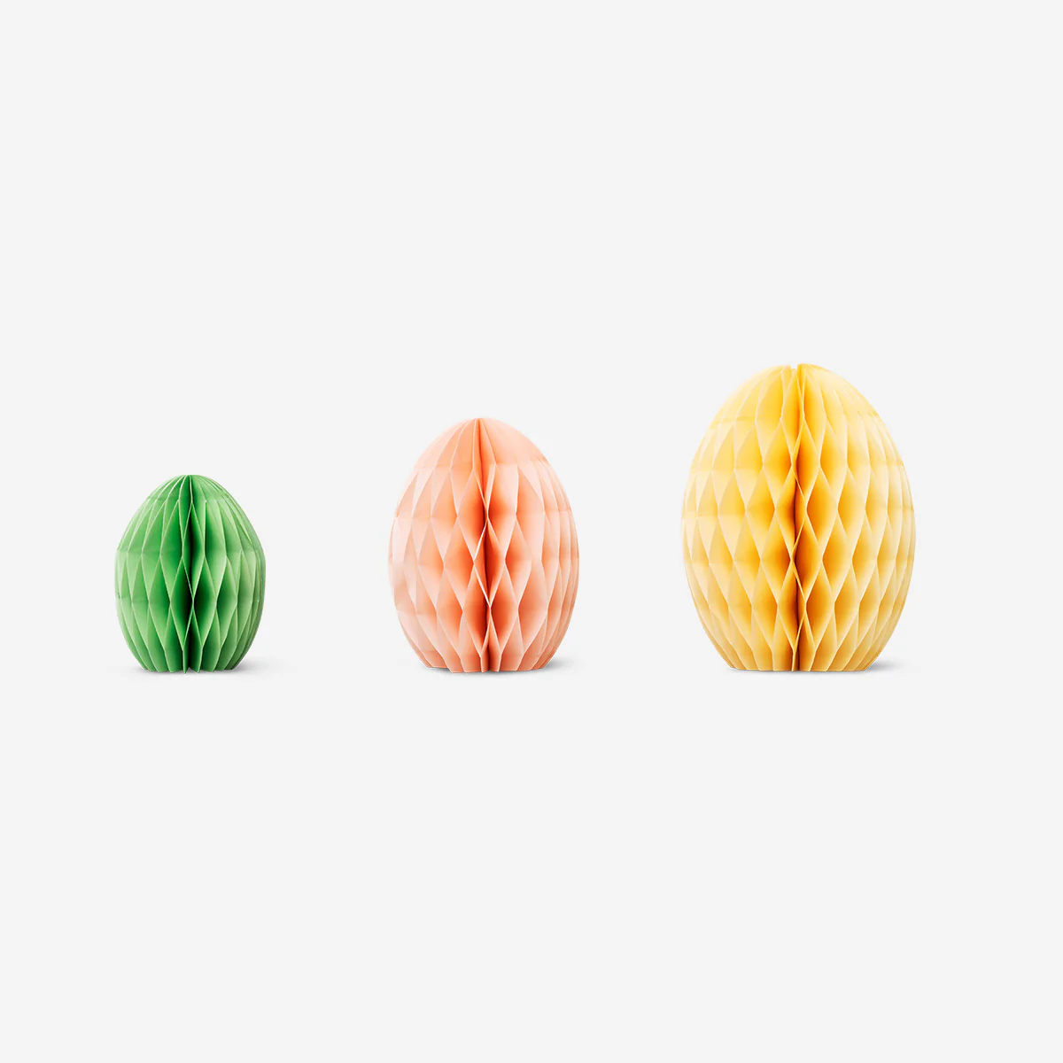 Honeycomb Easter egg paper decorations - 3 pcs