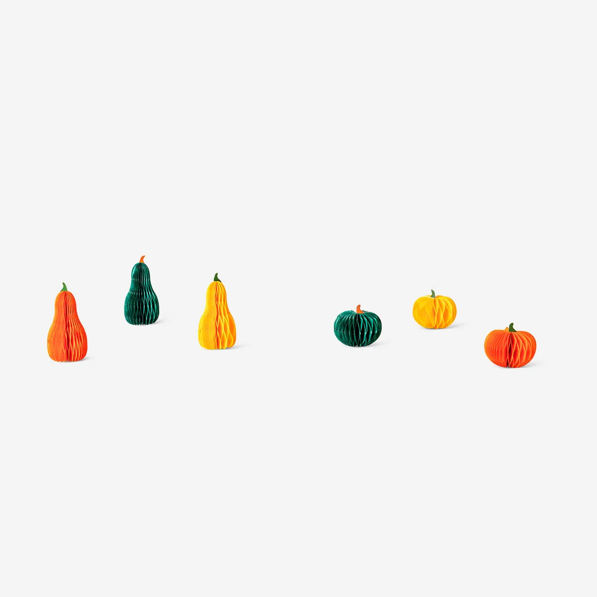 Honeycomb paper pumpkins - 6 pcs
