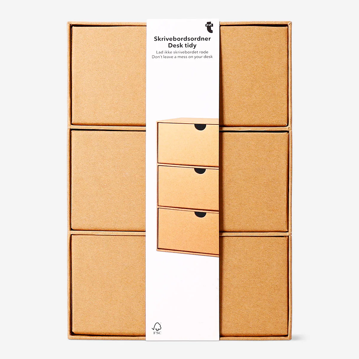 Vertical craft paper desk tidy with 3 drawers - Image 2