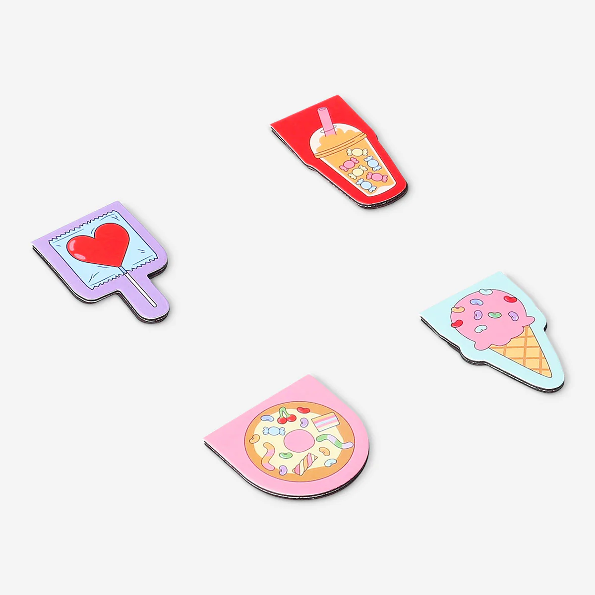 Magnetic bookmarks with food icons - 4 pcs