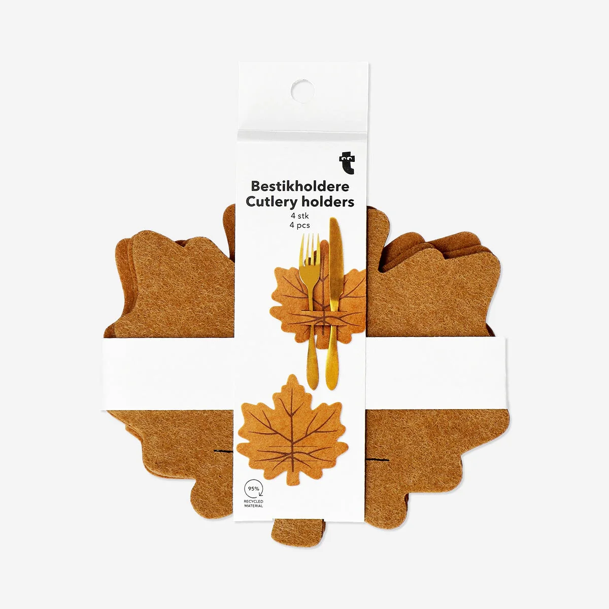Maple leaf cutlery holders - 4 pcs - Image 3