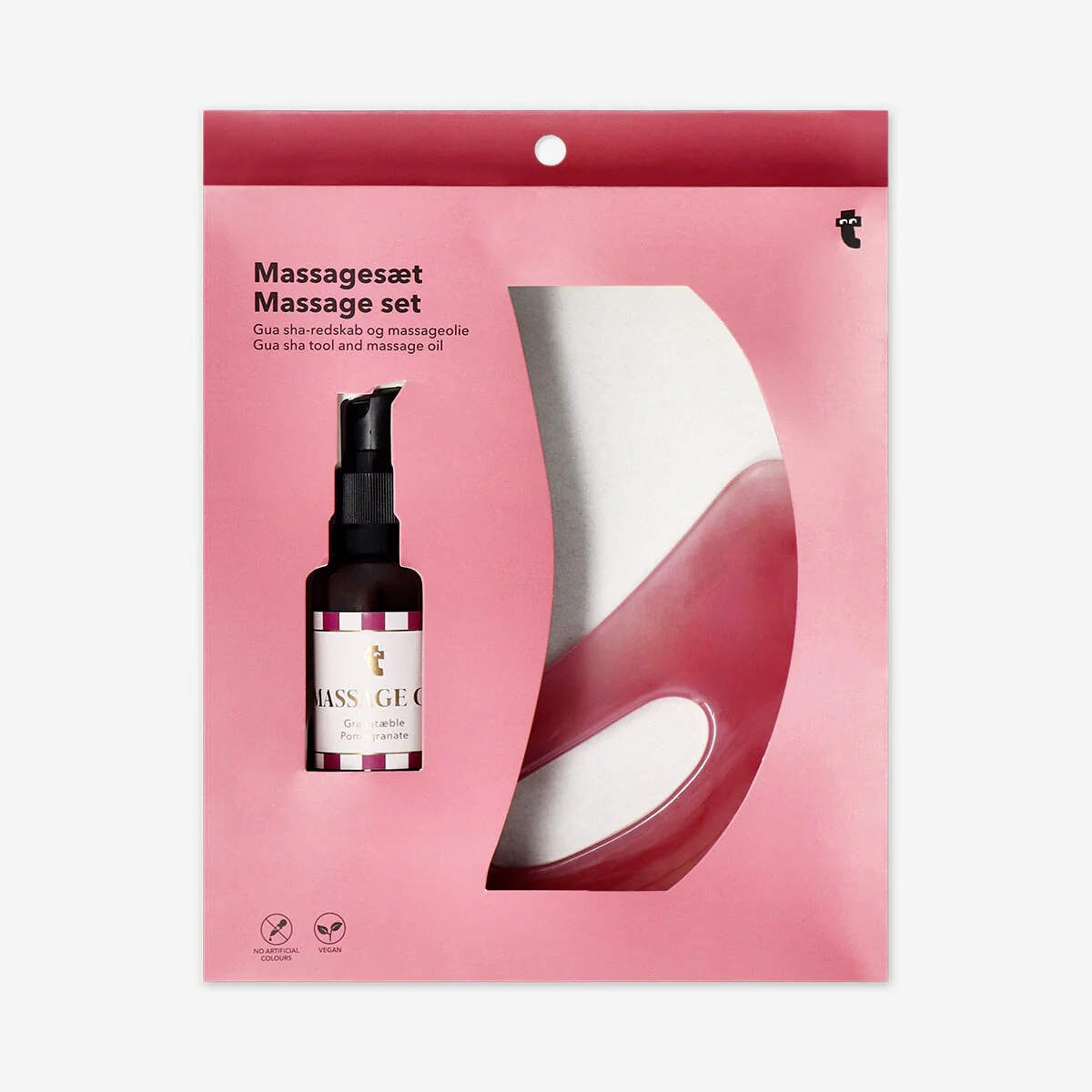 Massage set with gua sha and massage oil - Pomegranate fragrance. - Image 2
