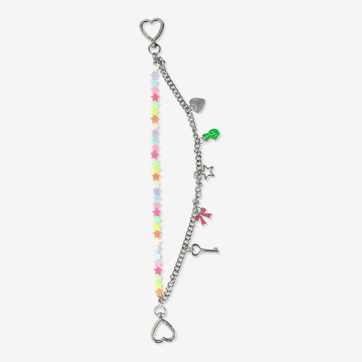 Metal bag charm with pearls