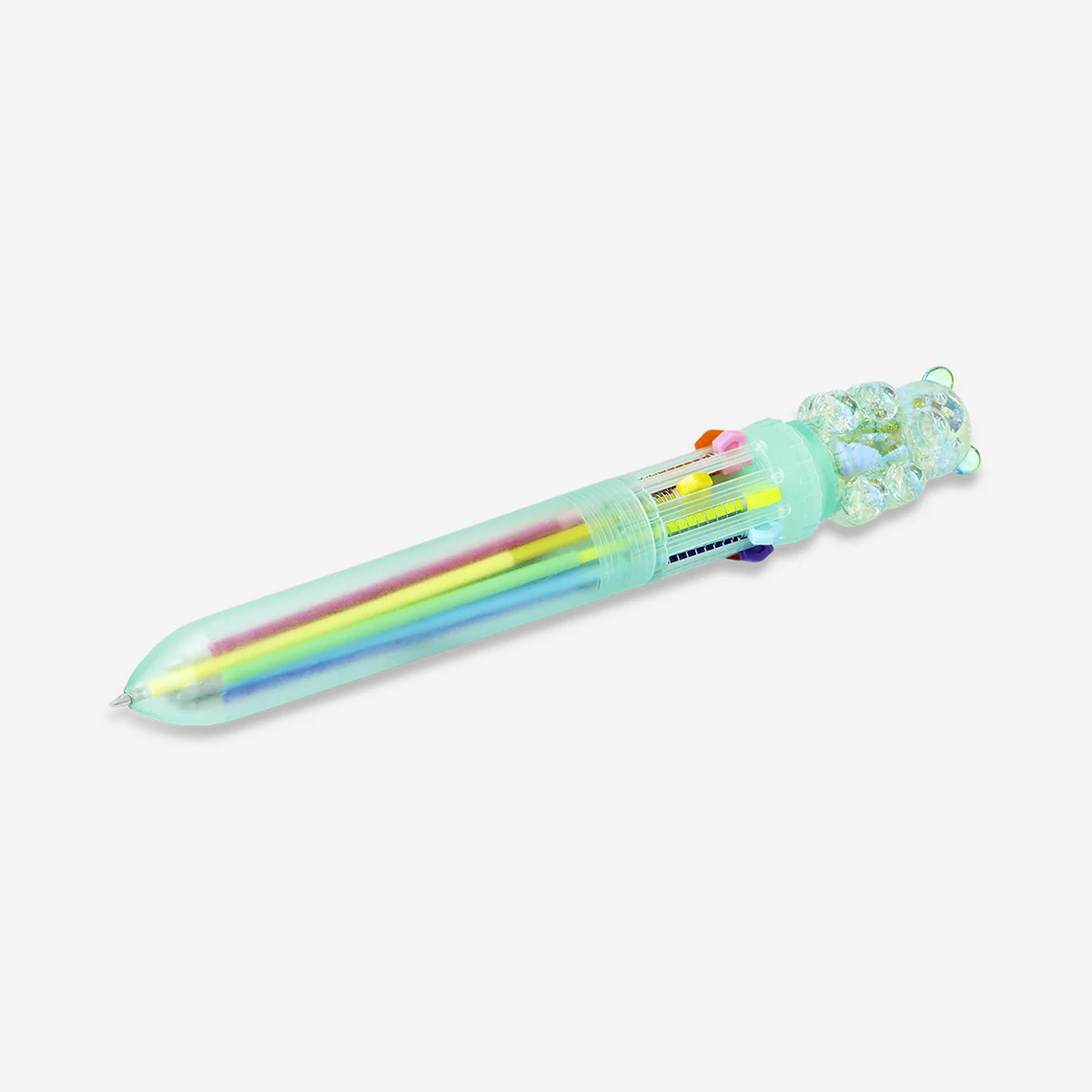 Multi-coloured ballpoint pen with gummy bear topper - Image 3