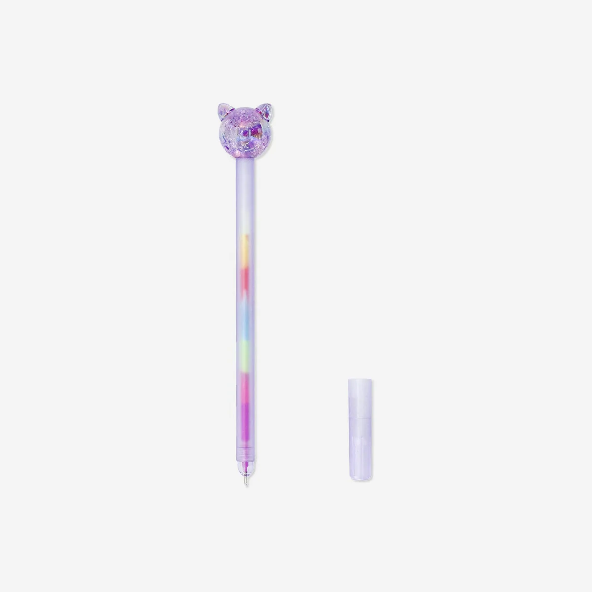 Gel pen with cat topper - Multi coloured ink - Image 2