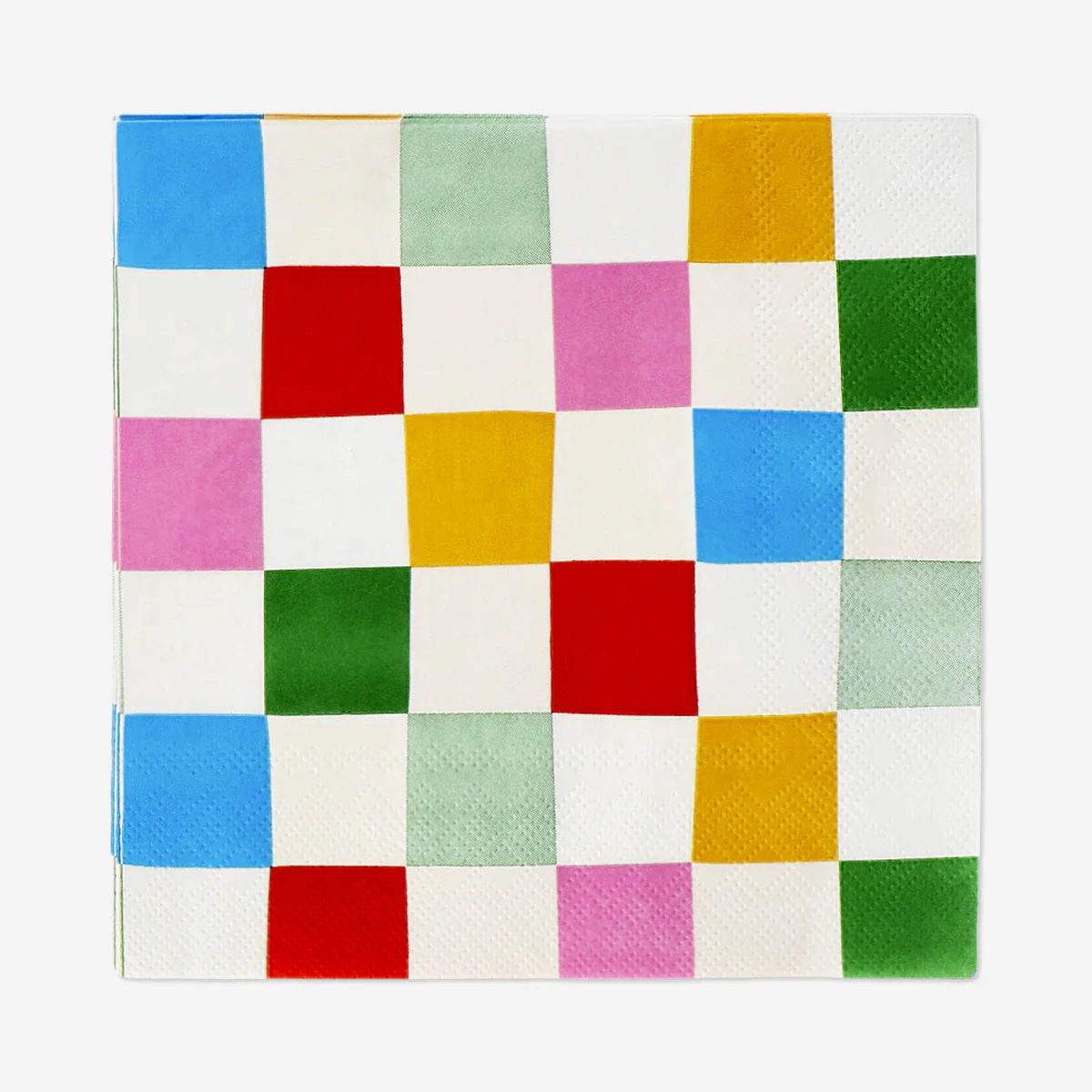 Napkins with colourful checks - 16 pcs - Image 2