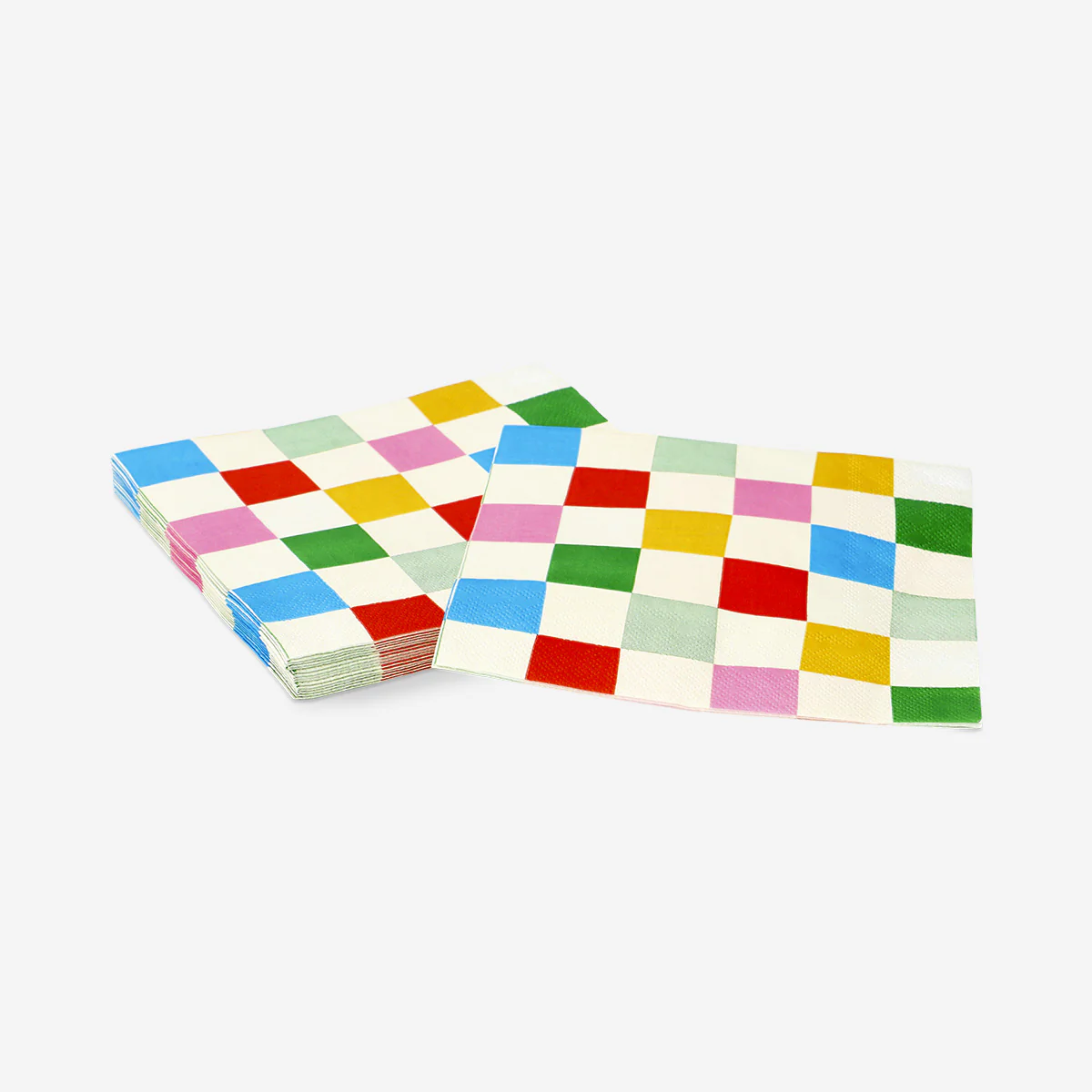 Napkins with colourful checks - 16 pcs - Image 3