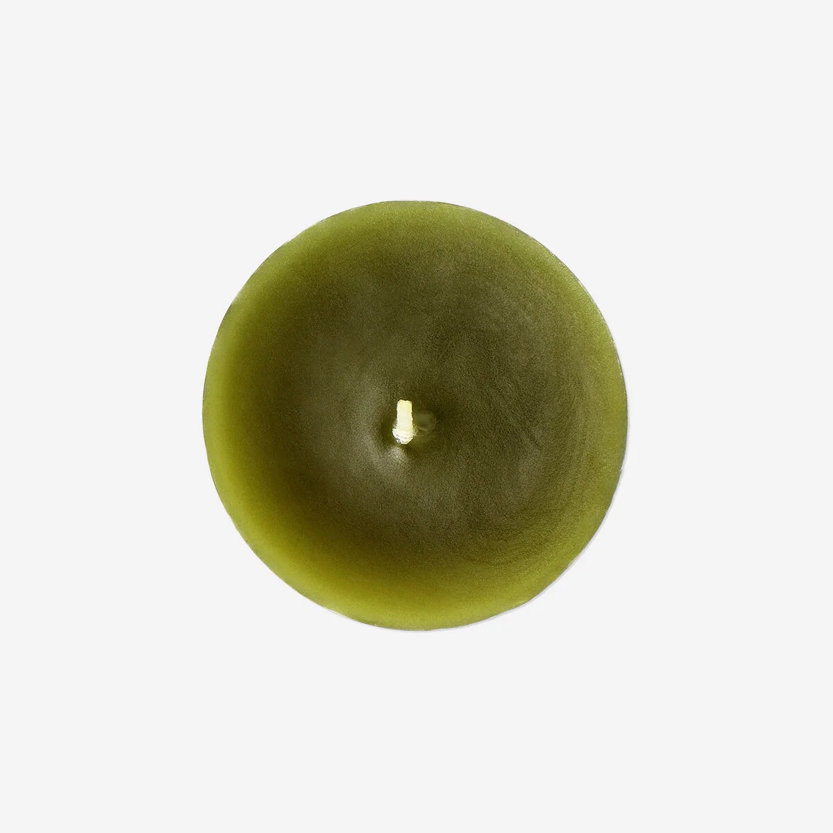 Olive green pillar candle - 8 cm - Image 2