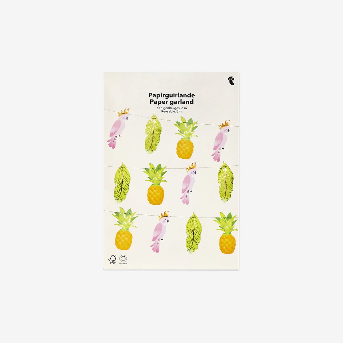 Paper garland with tropical theme - 300 cm