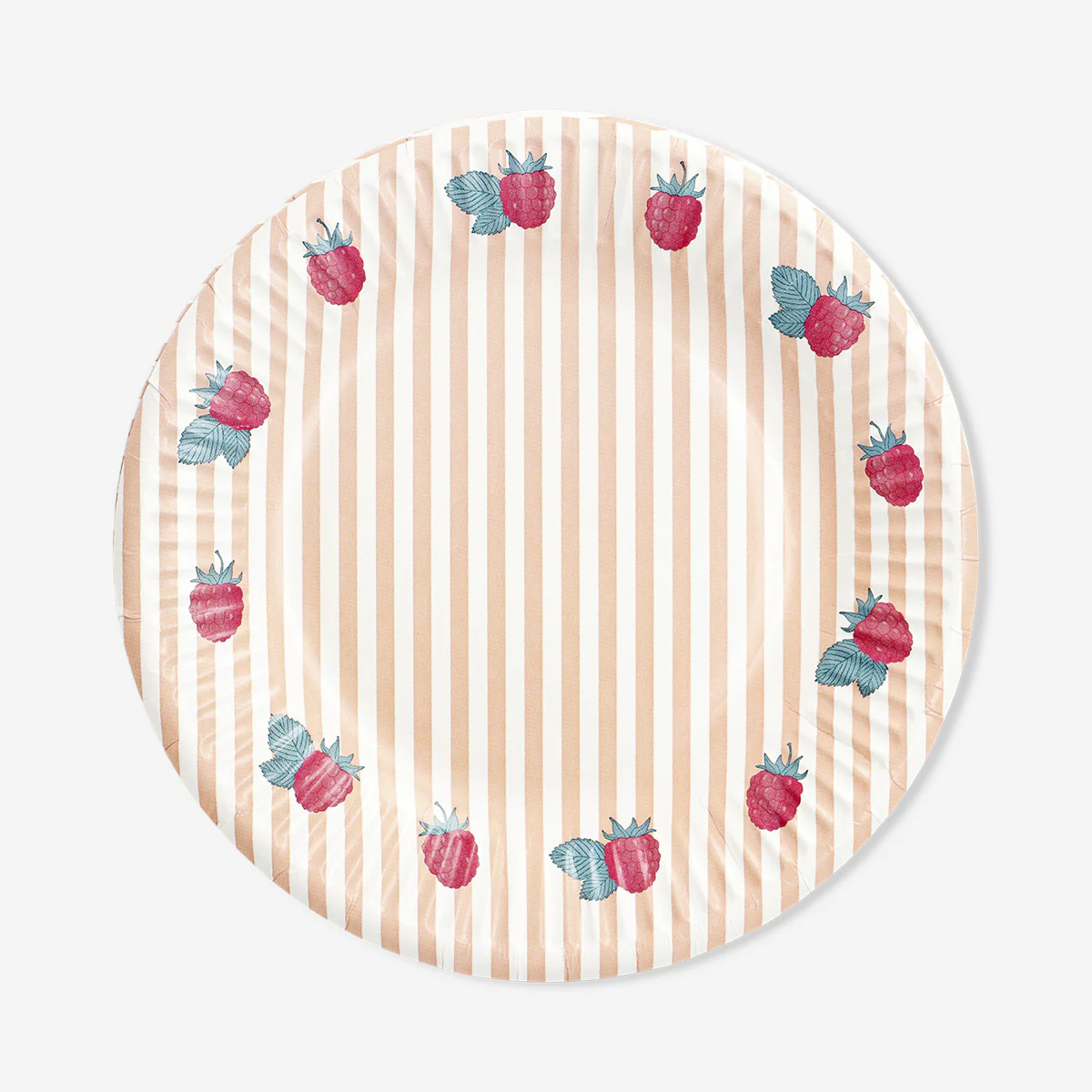 Paper plates with raspberry print - 8 pcs - Image 2
