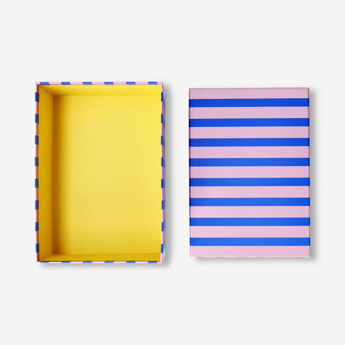 Paper storage box with blue stripes - 24 cm - Image 3