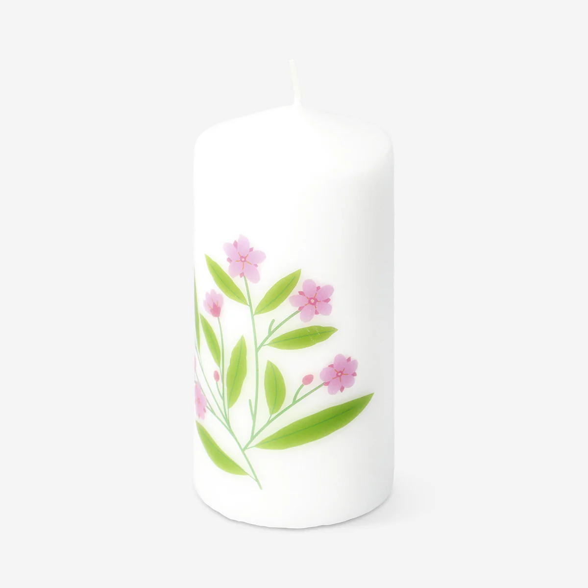 Pillar candle with flower - 14 cm - Image 2