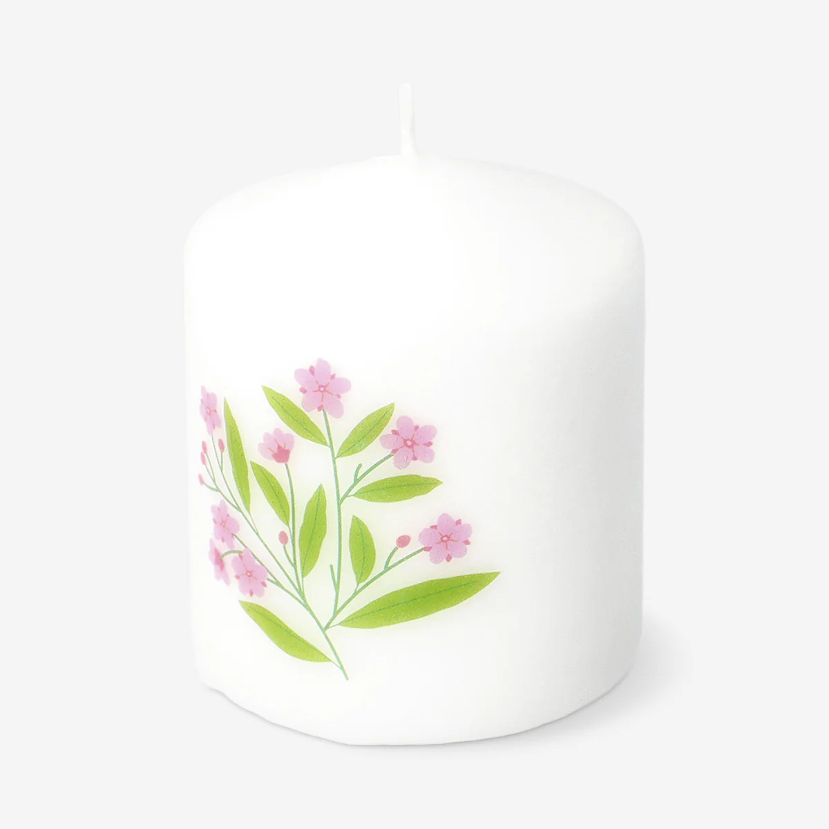 Pillar candle with flower - 8 cm - Image 2