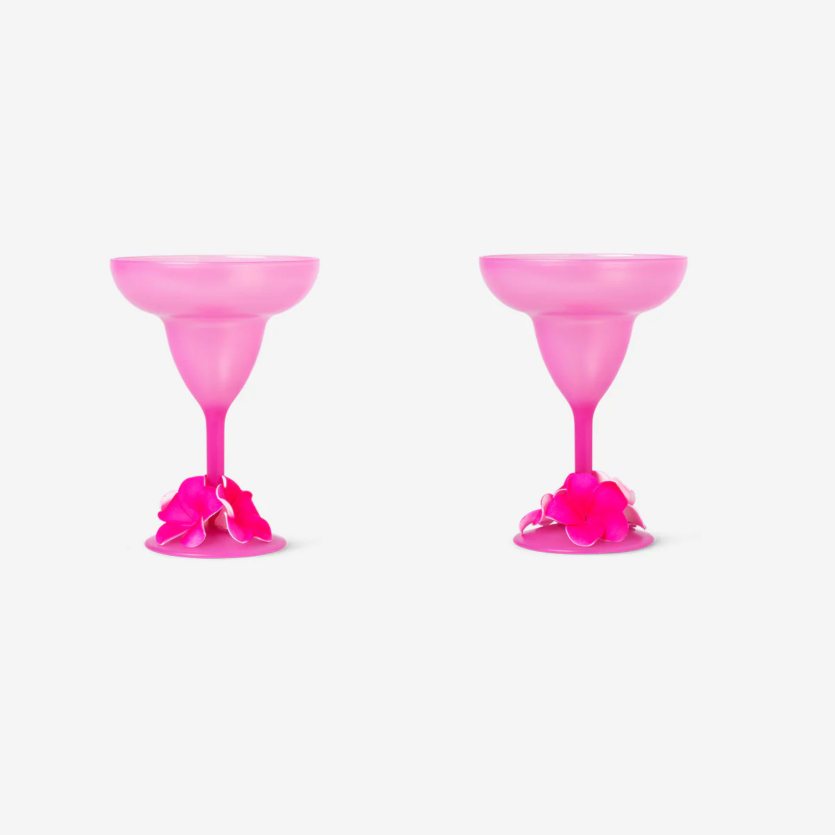 Pink margarita glasses with flower decoration - 2 pcs - Image 2