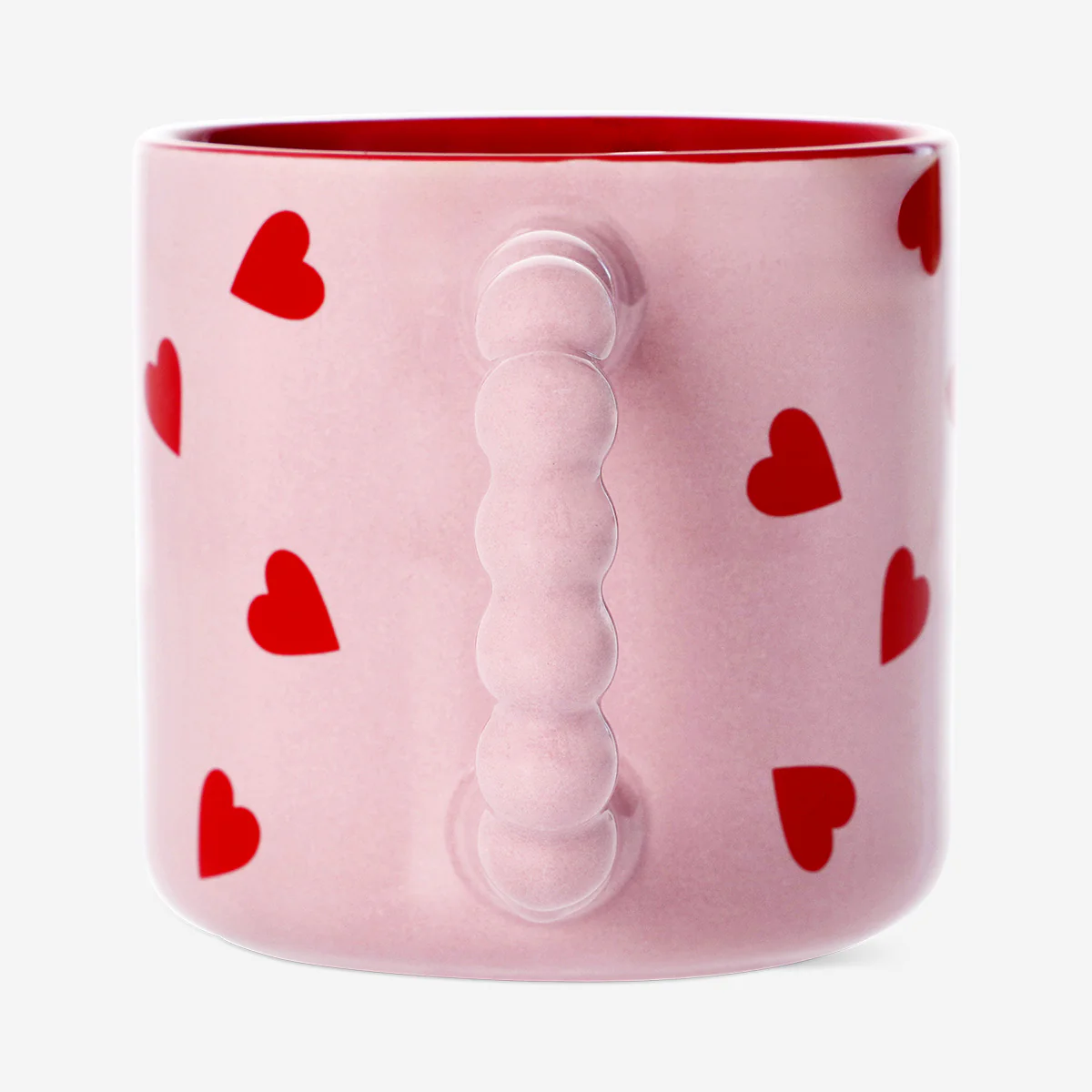 Pink mug with red hearts - 350 ml - Image 3