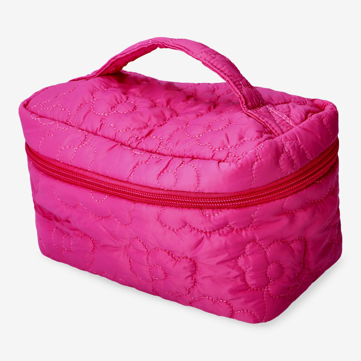 Pink quilted cosmetic bag - Image 3