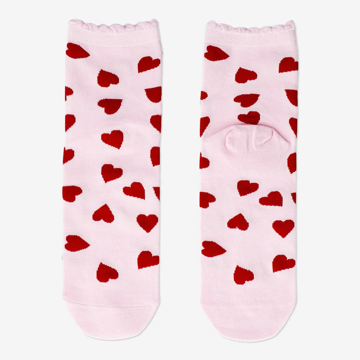 Pink socks with red hearts - 36/38 - Image 3