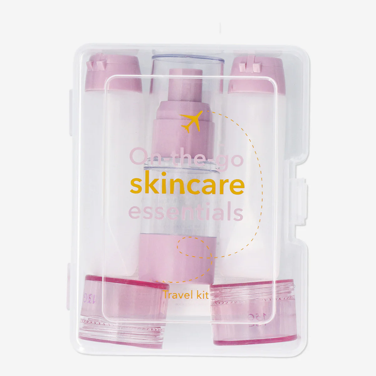 Pink travel set in a box - 5 pcs