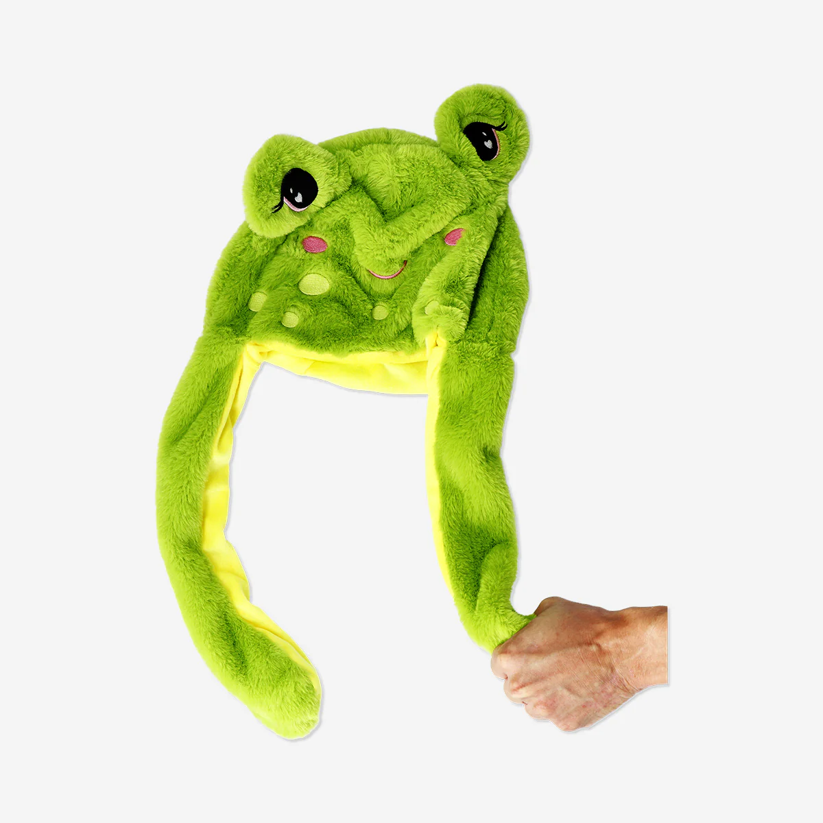 Plush frog hat with moving hands - Image 2