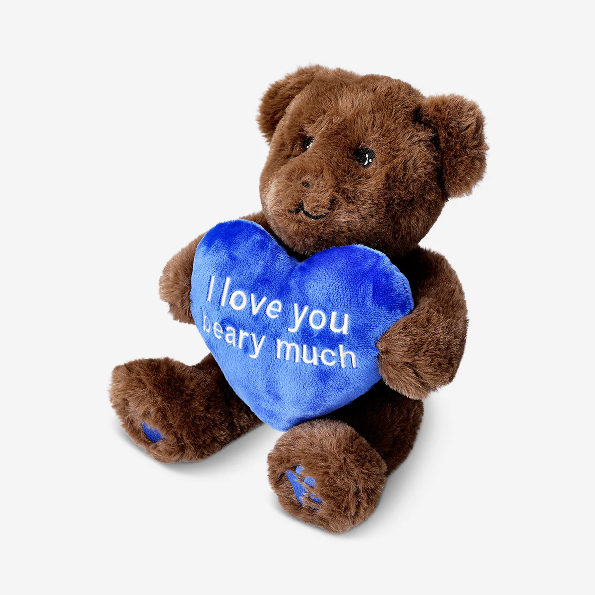 Plush toy - Brown teddy bear with blue heart - Image 2