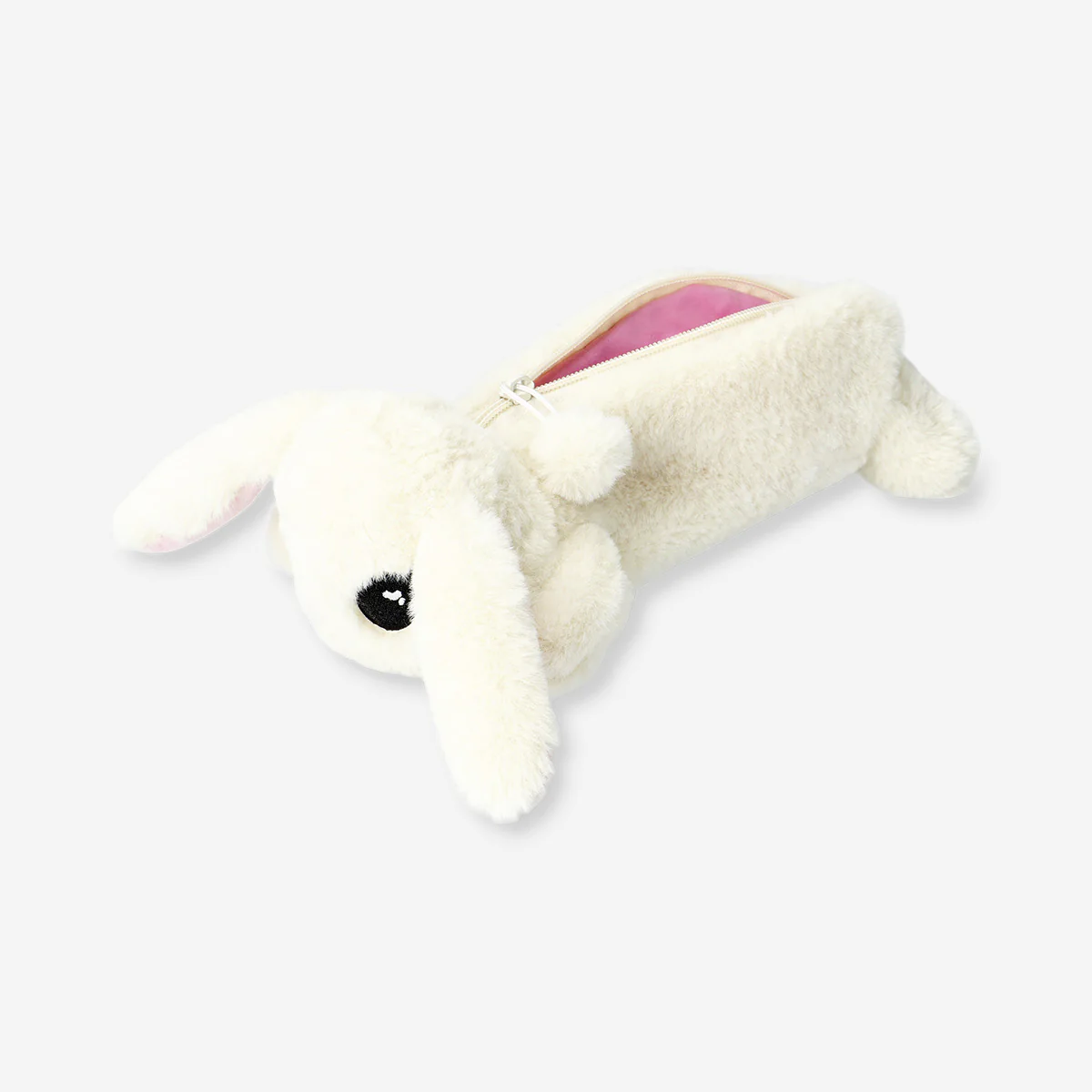 Plush white bunny pencil case
