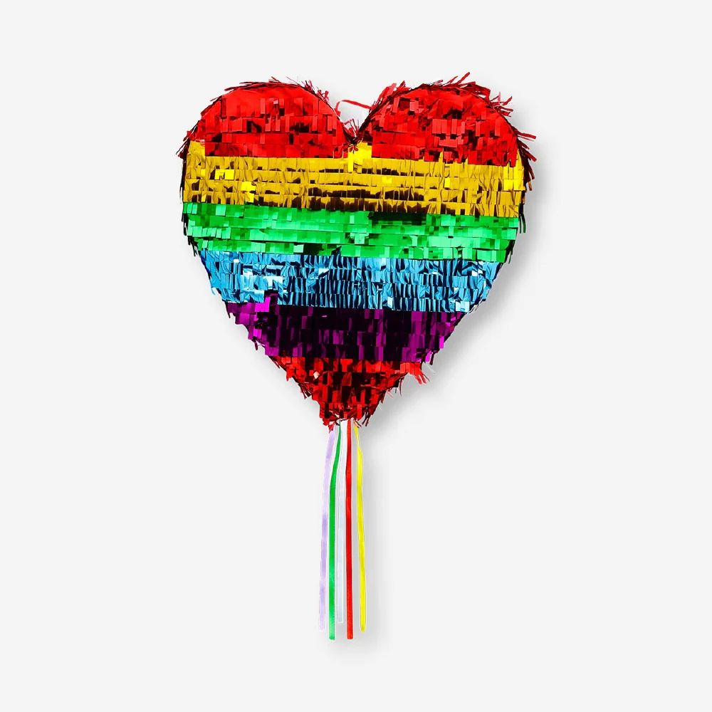 Rainbow heart pinata - 35 cm