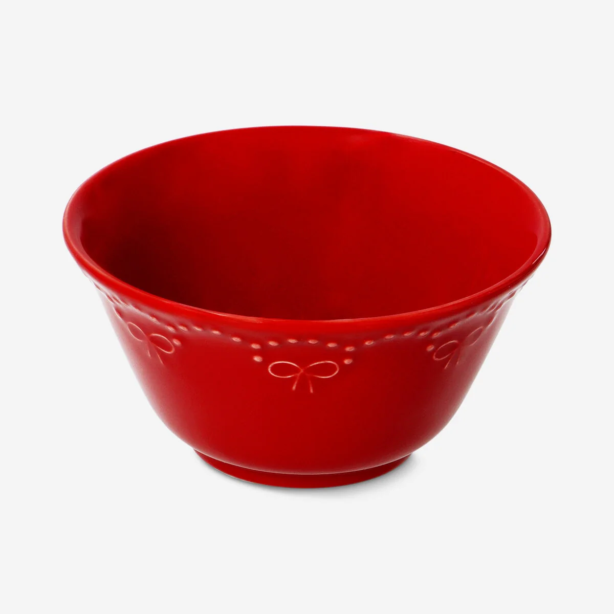 Red bowl with embossed bows - 12 cm - Image 3