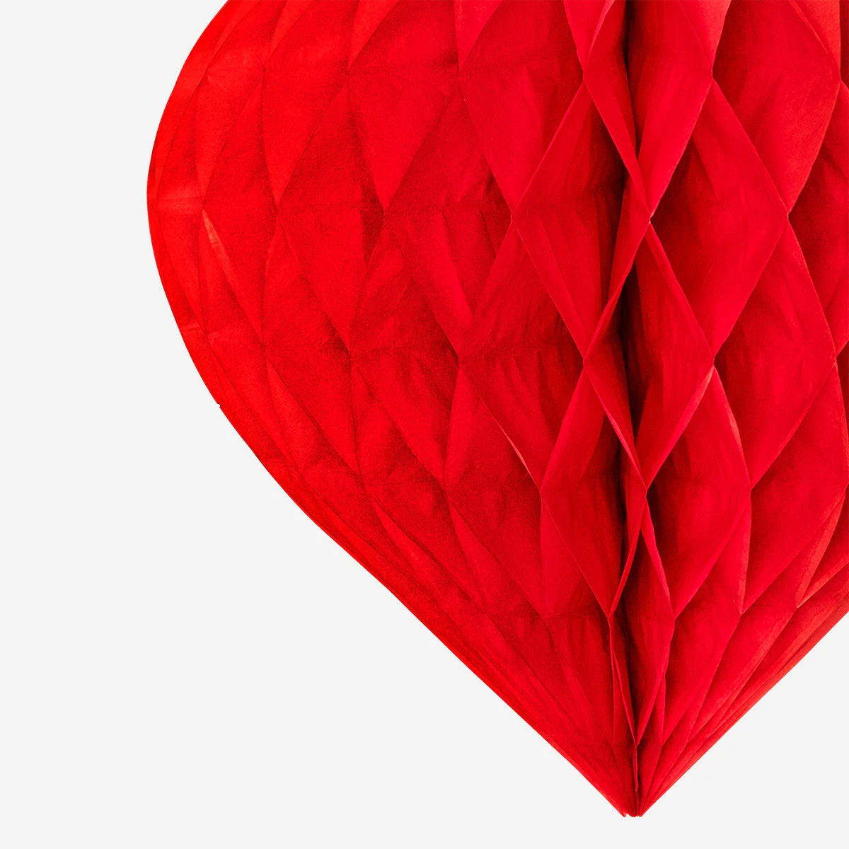 Red paper honeycomb heart for hanging - 30 cm - Image 2