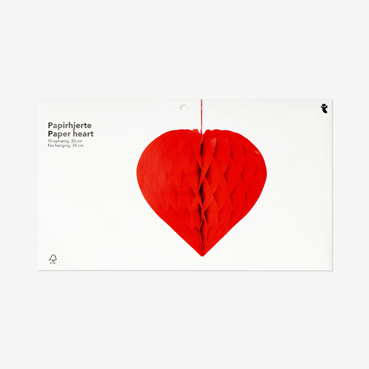 Red paper honeycomb heart for hanging - 30 cm - Image 3