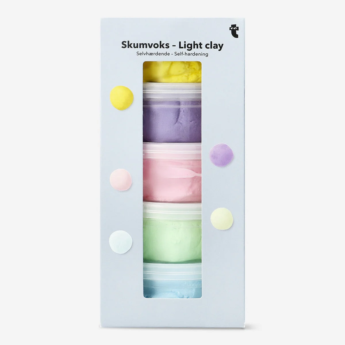 Self hardening light clay in pastel colours - 5 pcs
