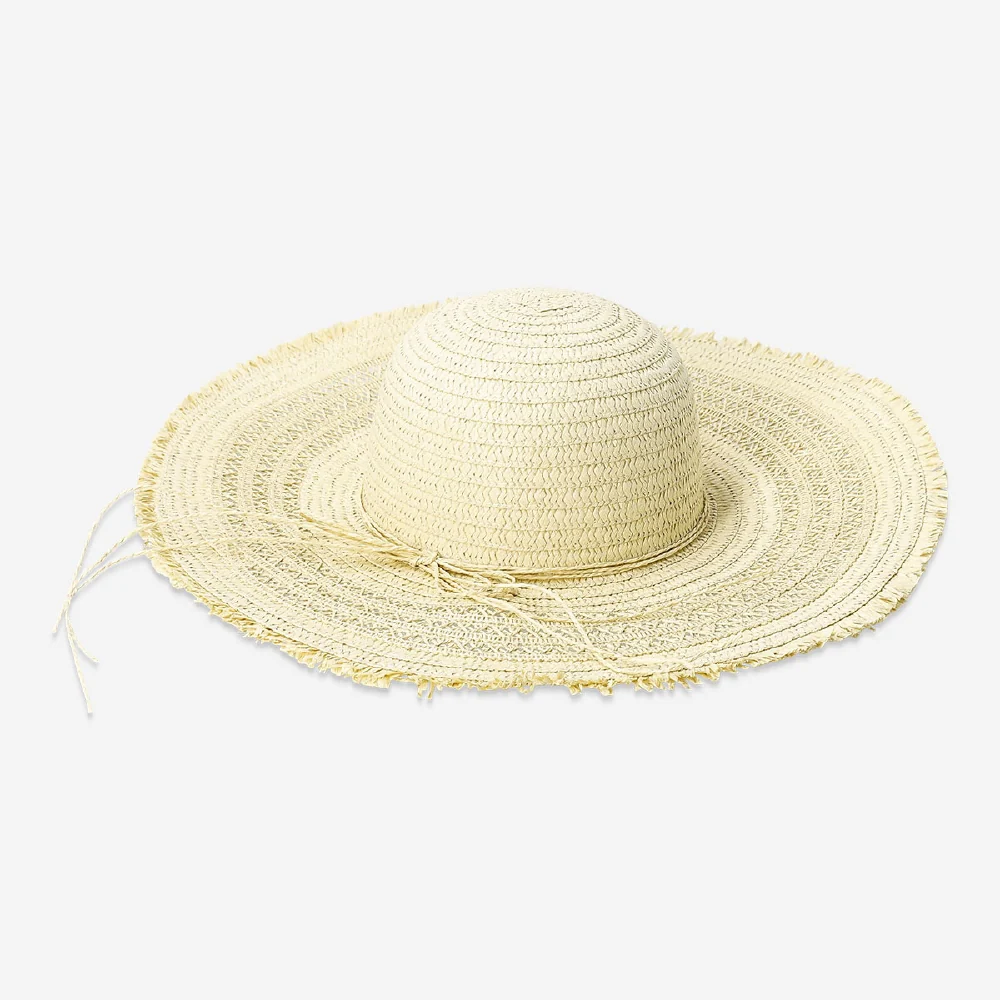 Summer straw hat with bow for adults - One size - Image 2