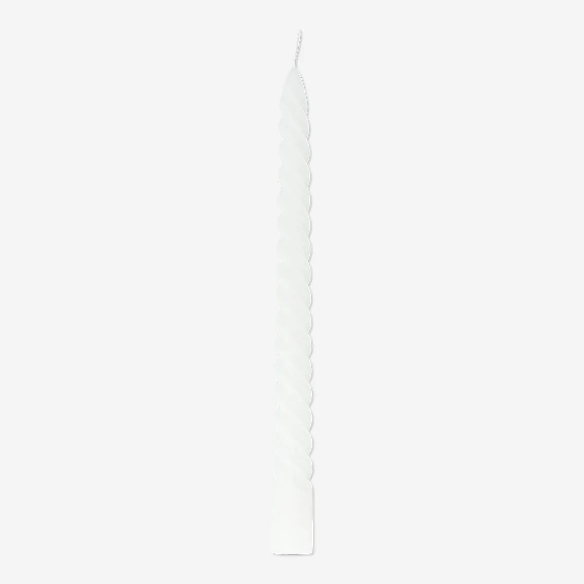 Twisted Dinner Candles in White - 4 pcs - Image 2