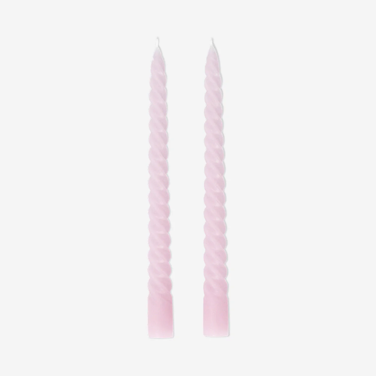 Twisted pink dinner candles - 4 pcs