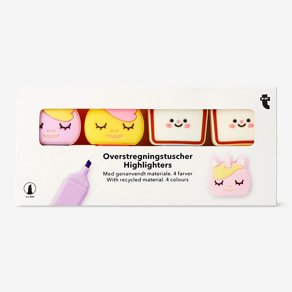 Unicorn and toast highlighters - 4 pcs - Image 3